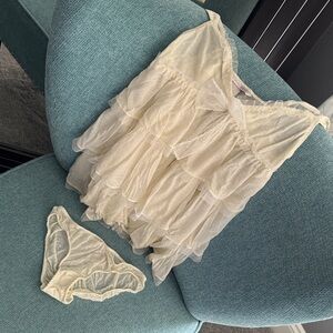 Victoria’s Secret Elegant Ivory Lingerie Set